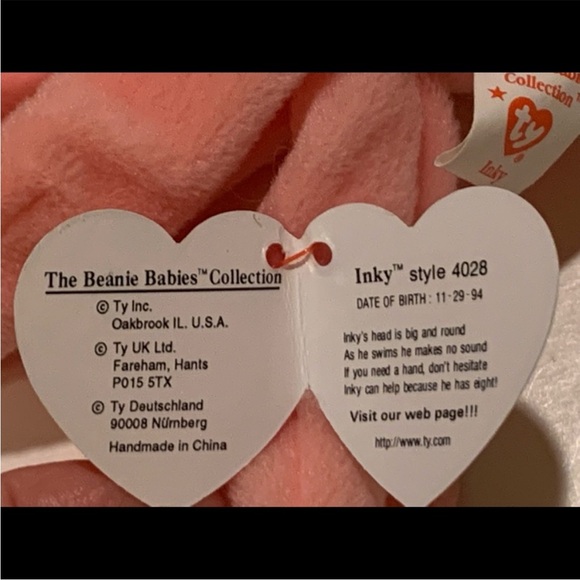 Ty Original Beanie Baby Inky NWT - Picture 4 of 4